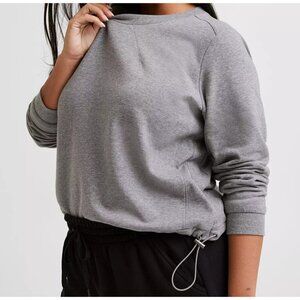 Torrid Supersoft Fleece Bungee Sweatshirt 42985704 Heather Grey Women's 2 2X NWT